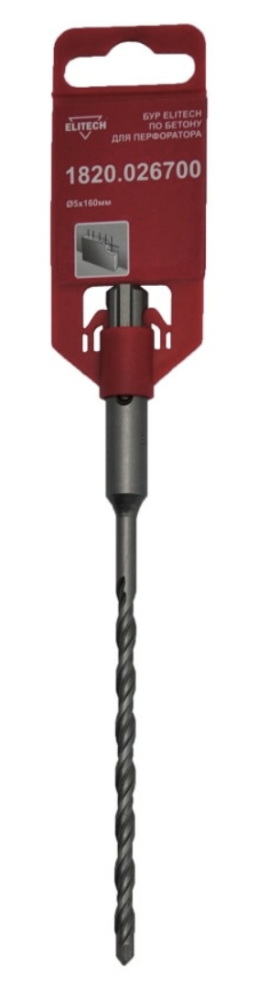 Бур SDS+ Elitech 5х160/100 мм – фото №1 Бур SDS+ Elitech 5х160/100 мм – №1