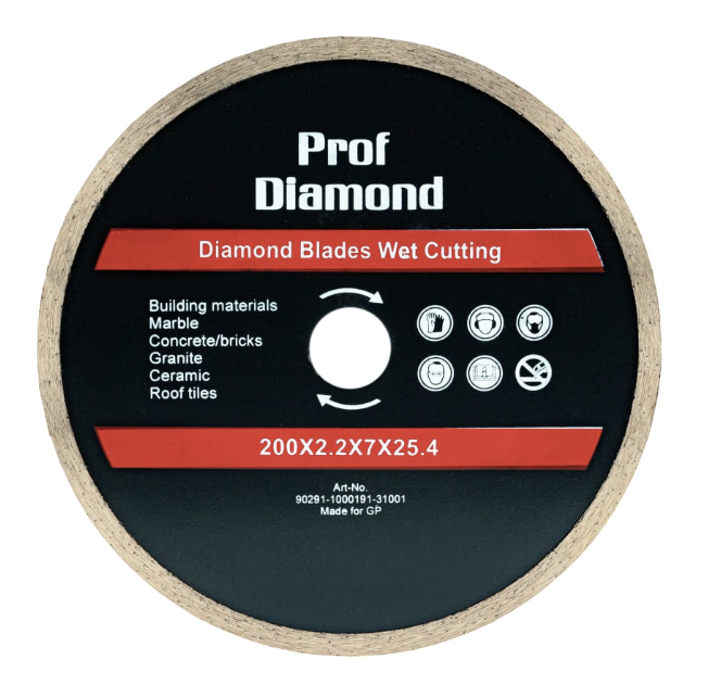Диск алмазный Prof Diamond 200х2,2х25,4 мм сплошной – фото №1 Диск алмазный Prof Diamond 200х2,2х25,4 мм сплошной – №1