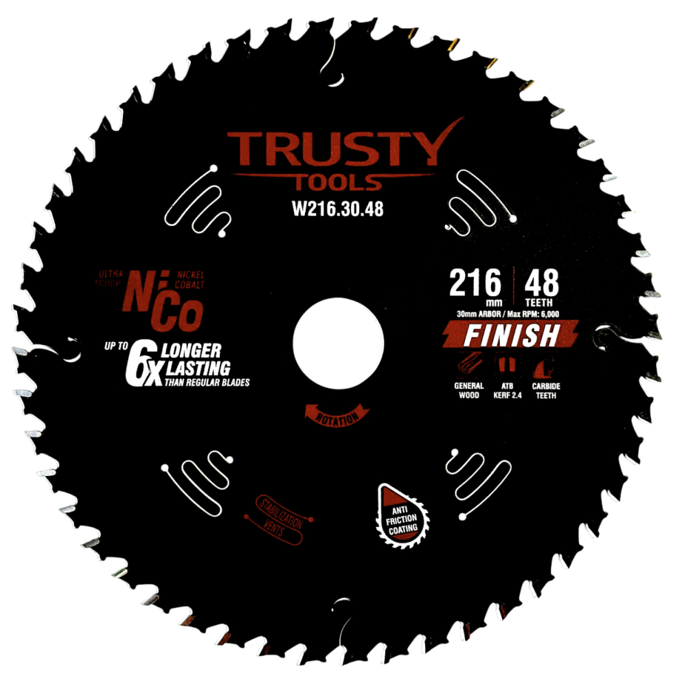 Диск пильный Trusty-Tools Finish 216х30 мм 48Т – фото №1 Диск пильный Trusty-Tools Finish 216х30 мм 48Т – №1