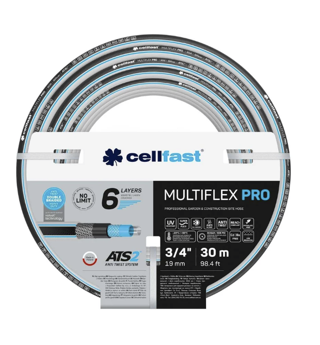 Шланг садовый Cellfast MULTIFLEX ATSV 3/4" 30 м (13-821) – фото №1 Шланг садовый Cellfast MULTIFLEX ATSV 3/4" 30 м (13-821) – №1