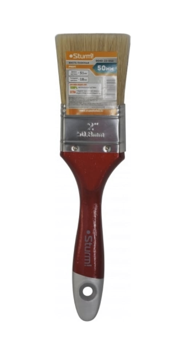 Кисть малярная Sturm Prof 50 мм из натуральной щетины – №1