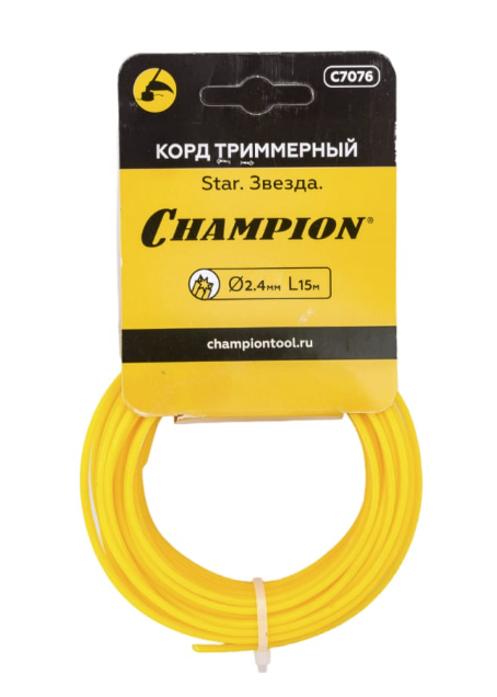Леска для триммера Champion Star 2,4 мм/15 м звезда – фото №1 Леска для триммера Champion Star 2,4 мм/15 м звезда – №1