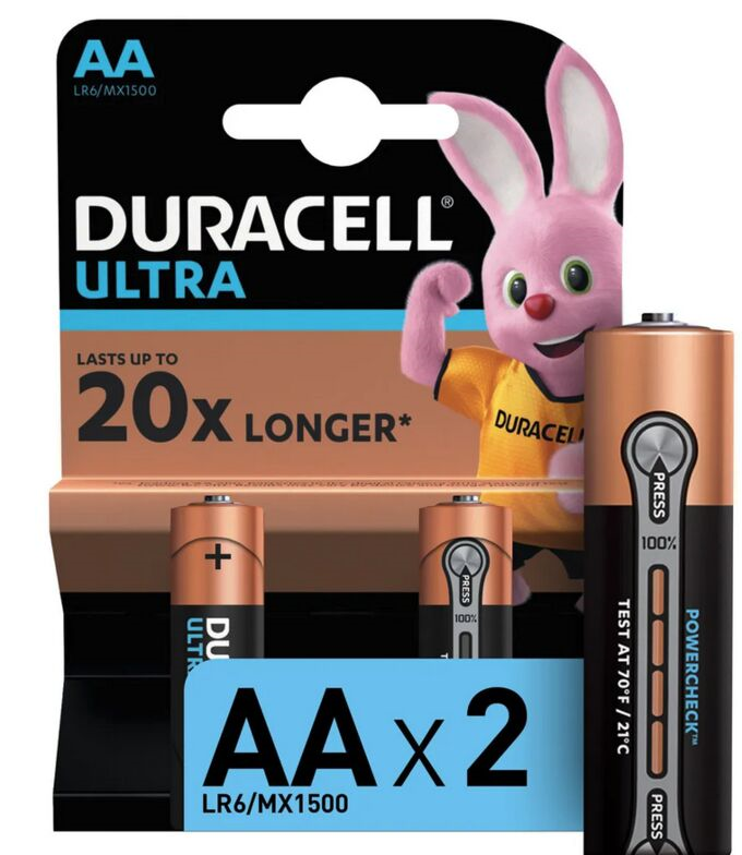 Батарейки Duracell Ultra Power AA алкалиновые (2 шт) – фото №1 Батарейки Duracell Ultra Power AA алкалиновые (2 шт) – №1