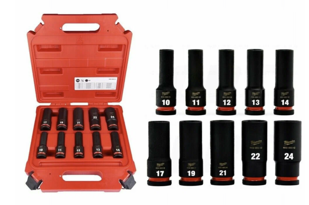 Набор головок Milwaukee ShW 1/2", удлиненные (10 шт) – фото №1 Набор головок Milwaukee ShW 1/2", удлиненные (10 шт) – №1
