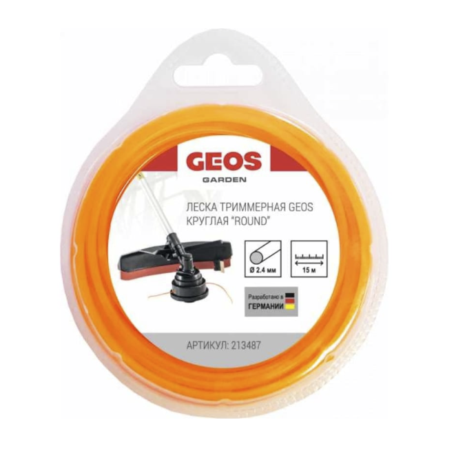 Леска для триммера GEOS 2,4 мм/15 м круглая – фото №1 Леска для триммера GEOS 2,4 мм/15 м круглая – №1