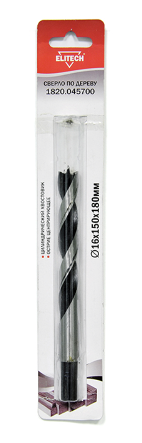 Сверло по дереву Elitech 16х150х180 мм – №1