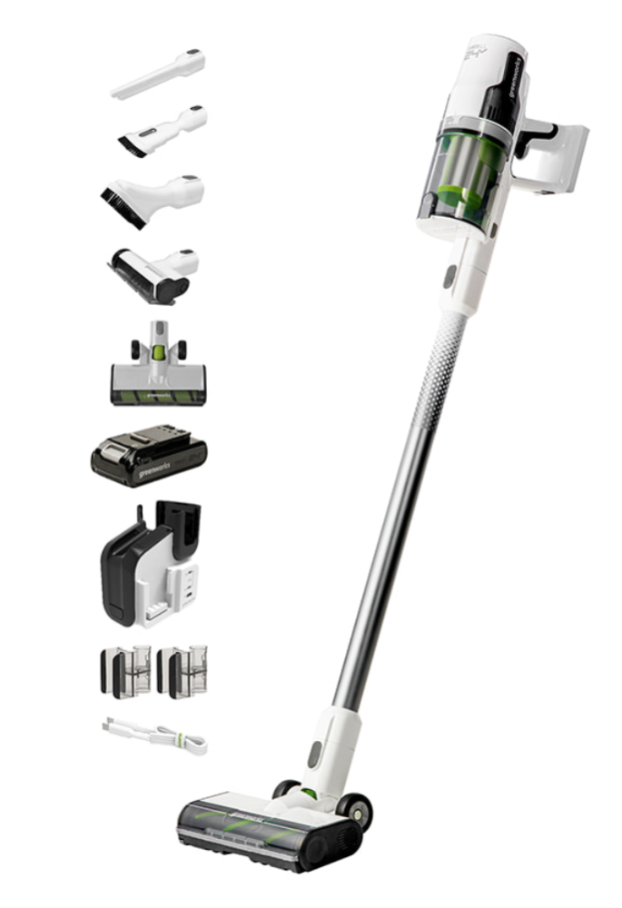 Аккумуляторный вертикальный пылесос Greenworks G24SVK4D (1х4,0 Ач) 4701107UB – фото №1 Аккумуляторный вертикальный пылесос Greenworks G24SVK4D (1х4,0 Ач) 4701107UB – №1
