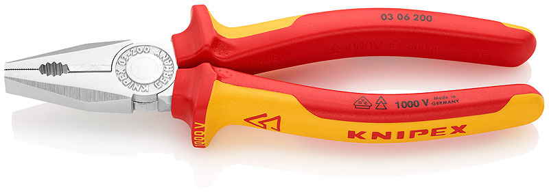 Плоскогубцы Knipex VDE 200 мм, комбинированные (0306200) – фото №1 Плоскогубцы Knipex VDE 200 мм, комбинированные (0306200) – №1