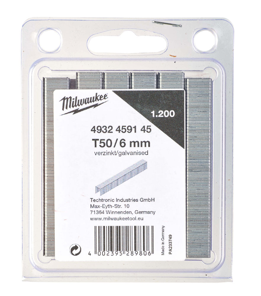 Скобы для степлера Milwaukee T50/6 мм (1200 шт) – №1