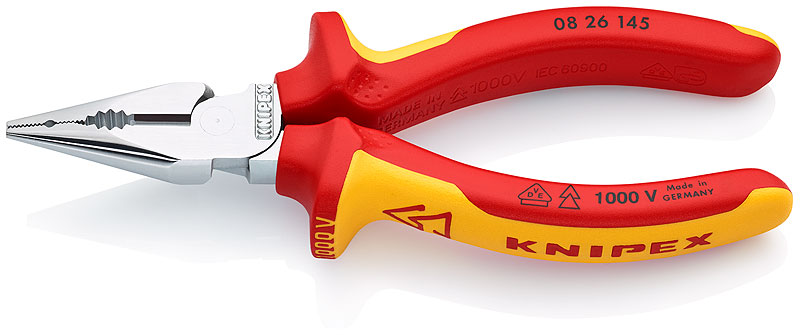 Плоскогубцы Knipex VDE 145 мм, удлиненные (0826145) – фото №1 Плоскогубцы Knipex VDE 145 мм, удлиненные (0826145) – №1