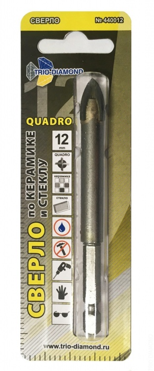 Сверло по керамике и стеклу Trio Diamond Quadro 12 мм – №1