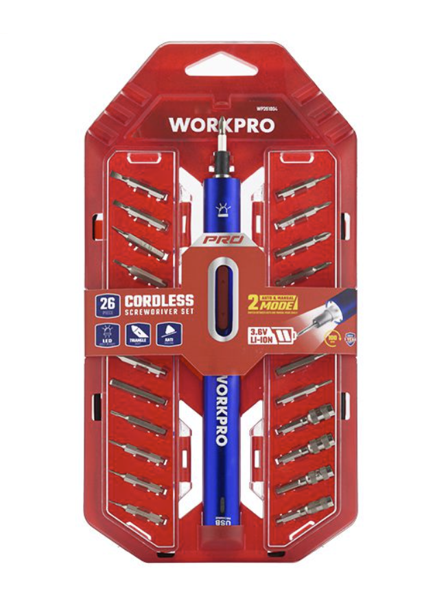 Аккумуляторная отвертка Wokrpro 3,7В с набором бит (WP460004) – фото №1 Аккумуляторная отвертка Wokrpro 3,7В с набором бит (WP460004) – №1
