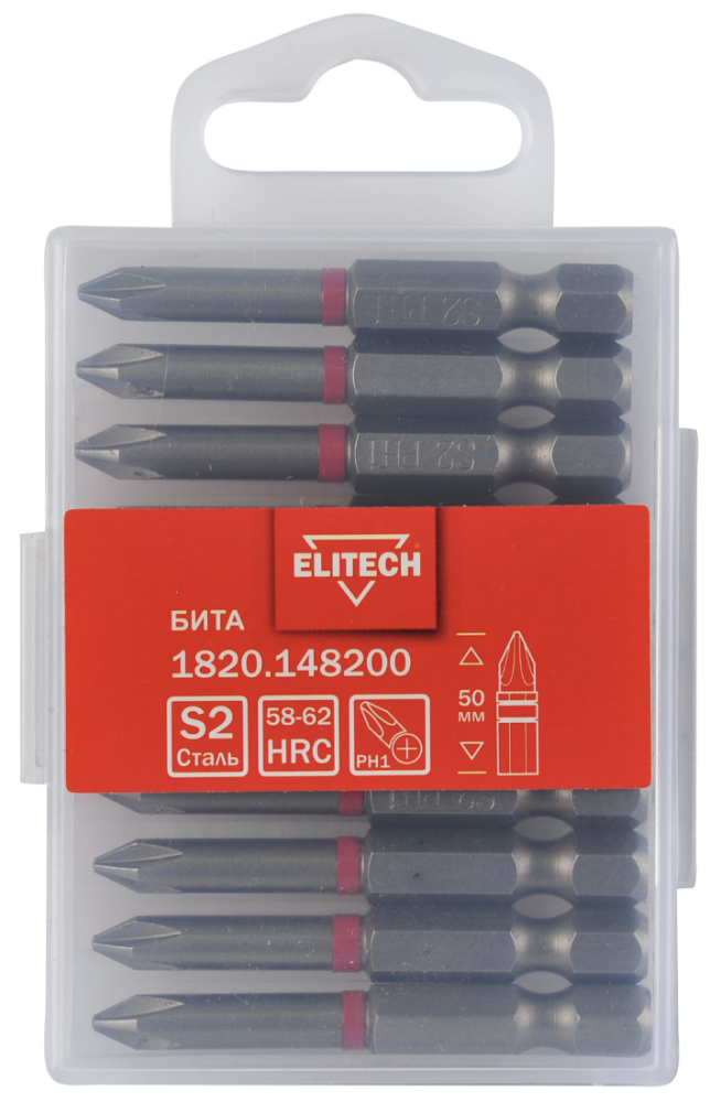 Бита Elitech PH1х50 мм (1 шт) (1820.148200) – фото №1 Бита Elitech PH1х50 мм (1 шт) (1820.148200) – №1