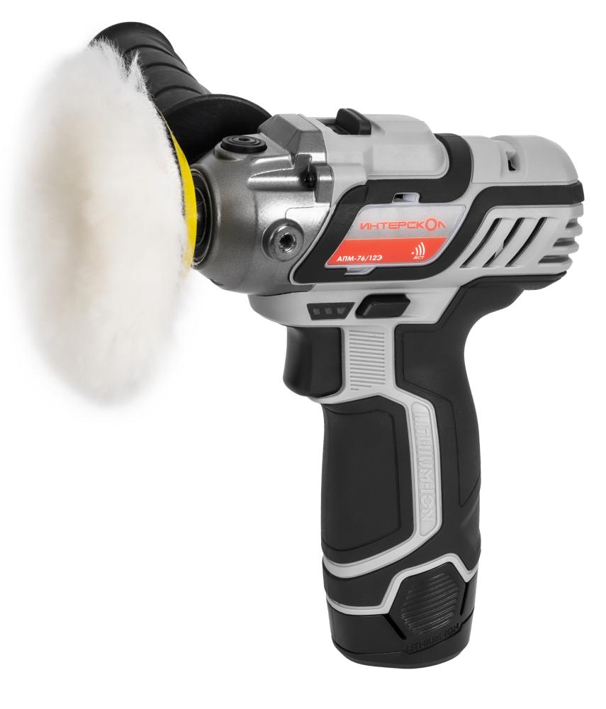 Аккумуляторная полировальная машина Интерскол АПМ-76/12Э (2х2,0 Ач) – №1