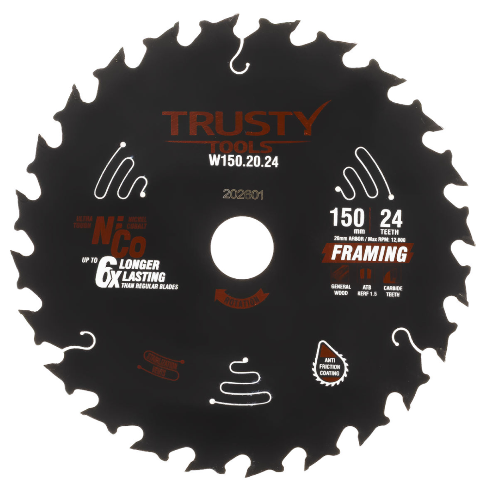 Диск пильный Trusty-Tools Framing 150х20 мм 24T – фото №1 Диск пильный Trusty-Tools Framing 150х20 мм 24T – №1