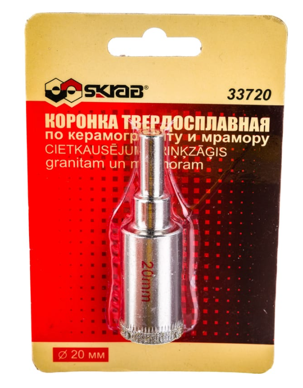 Коронка алмазная для дрели Skrab 20 мм по керамограниту – №1