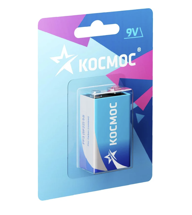 Батарейка Космос 6F22 "крона" KOC6F221BL (1 шт) – №1