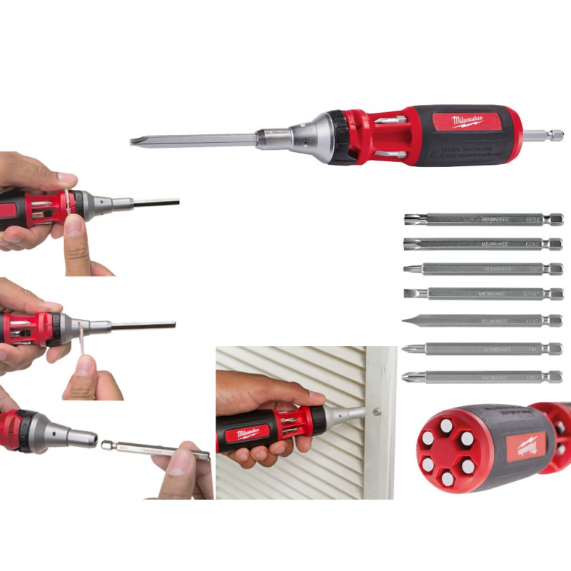 Отвертка универсальная с трещоткой Milwaukee 9 в 1 – №1