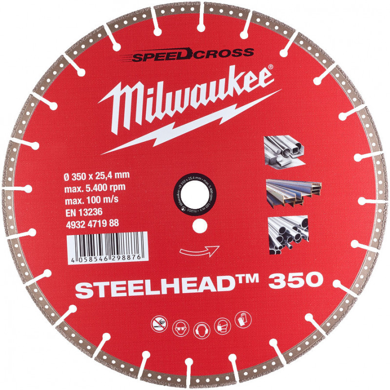 Диск алмазный Milwaukee STEELHEAD 350х25,4 мм – фото №1 Диск алмазный Milwaukee STEELHEAD 350х25,4 мм – №1