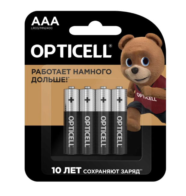 Батарейки Opticell Basic AAA LR03 алкалиновые (4 шт) – фото №1 Батарейки Opticell Basic AAA LR03 алкалиновые (4 шт) – №1