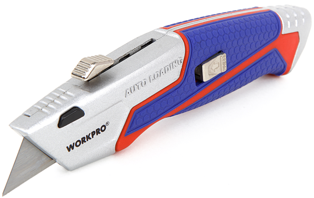 Нож выдвижной WORKPRO с автозагрузкой (WP213012) – фото №1 Нож выдвижной WORKPRO с автозагрузкой (WP213012) – №1