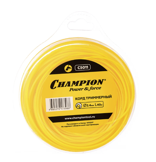 Леска для триммера Champion Round 2,4 мм/40 м круглая – фото №1 Леска для триммера Champion Round 2,4 мм/40 м круглая – №1