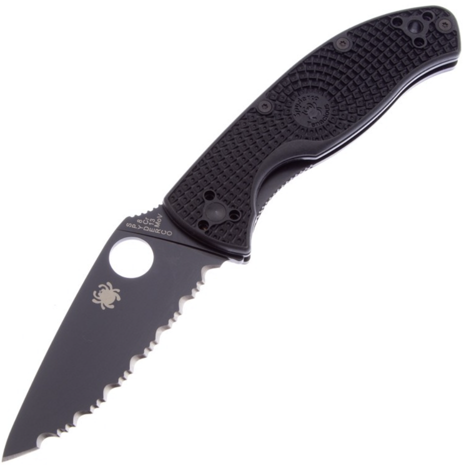 Нож Spyderco Tenacious LTW Black Serrated (122SBBK) – №1