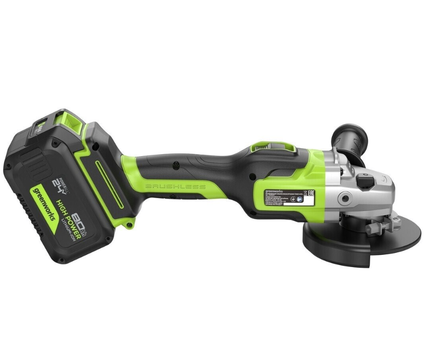Аккумуляторная УШМ Greenworks GD24AG 24V (1x8,0 Ач) 3200207CUH – фото №2 Аккумуляторная УШМ Greenworks GD24AG 24V (1x8,0 Ач) 3200207CUH – №2