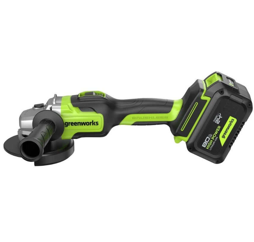 Аккумуляторная УШМ Greenworks GD24AG 24V (1x8,0 Ач) 3200207CUH – фото №1 Аккумуляторная УШМ Greenworks GD24AG 24V (1x8,0 Ач) 3200207CUH – №1