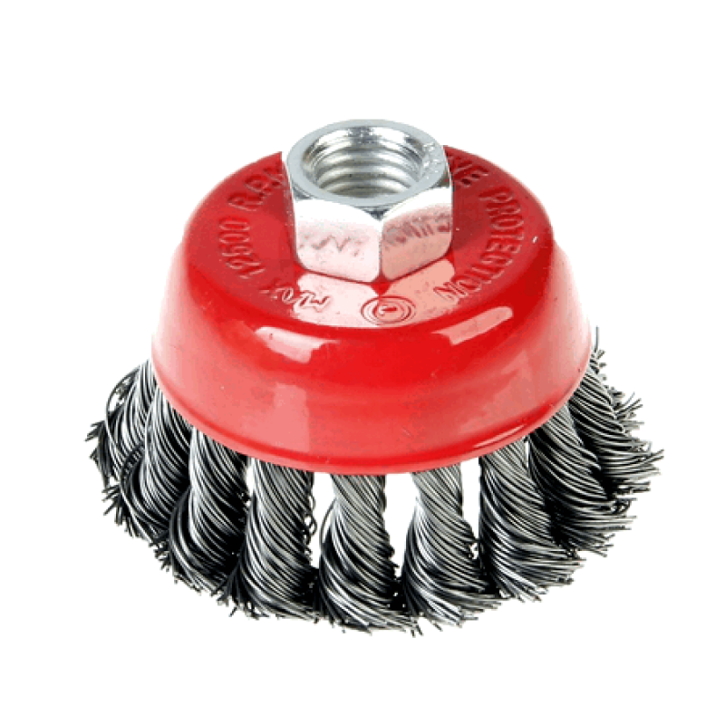 Корщетка для УШМ Strong 75 мм M14 стальная, чашка – №1