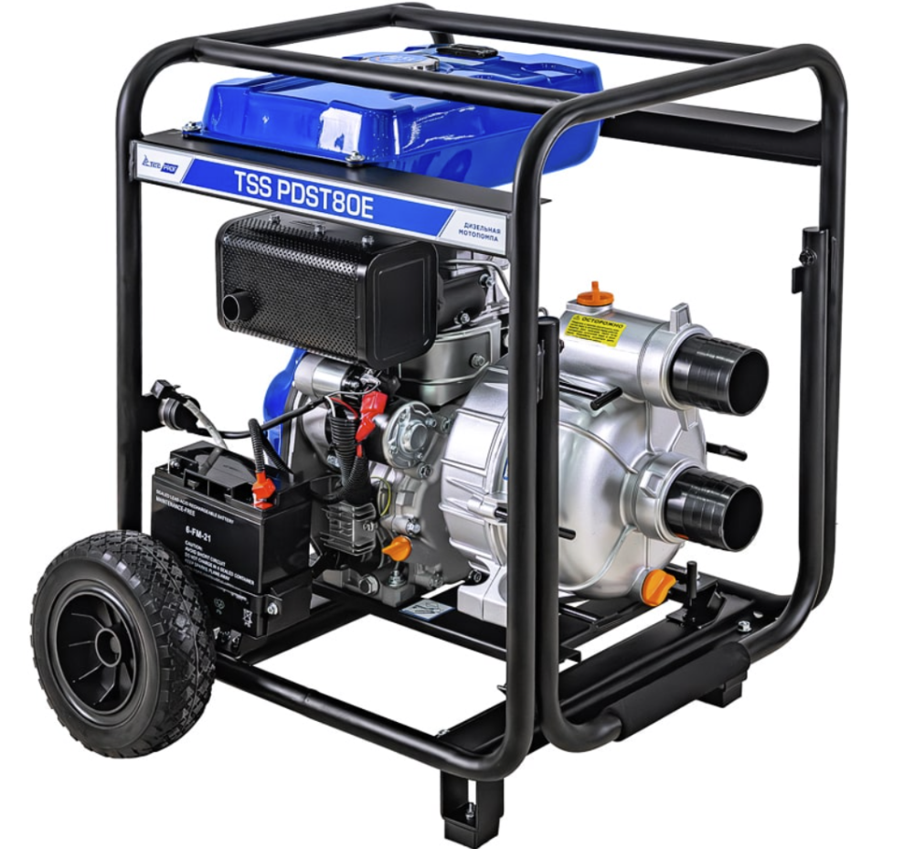 Мотопомпа дизельная TSS PDST80E с электростартом и аккумулятором – №1