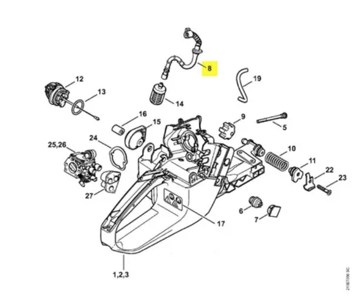 Шланг топливный Stihl для бензопил MS-341/ 361/ 440 – №1