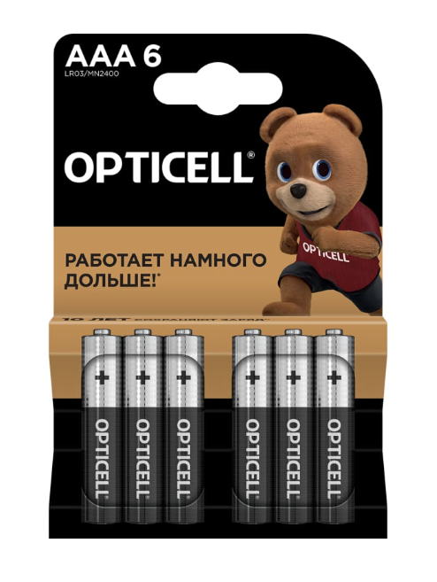 Батарейки Opticell Basic AAA LR03 алкалиновые (6 шт) – фото №1 Батарейки Opticell Basic AAA LR03 алкалиновые (6 шт) – №1