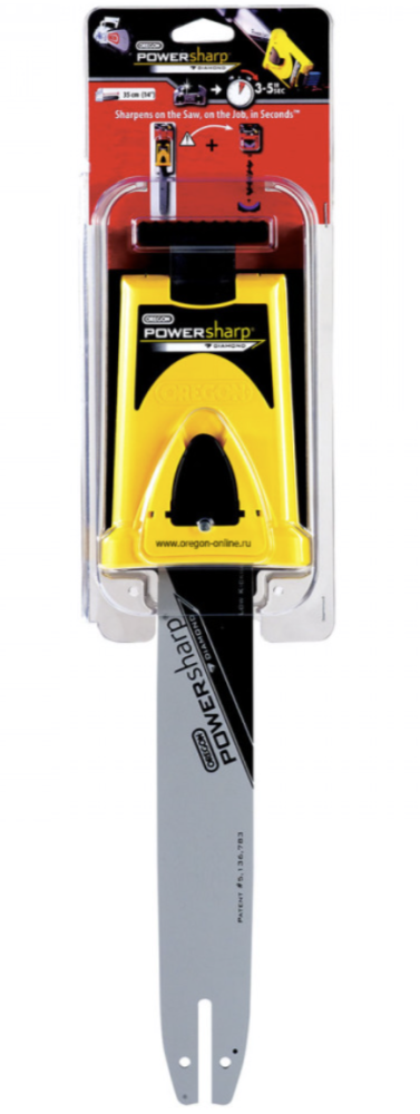 Шина для цепной пилы с заточным устройством Oregon PowerSharp А095 14"/ 3/8"/ 1,3 мм, 52 зв. – фото №1 Шина для цепной пилы с заточным устройством Oregon PowerSharp А095 14"/ 3/8"/ 1,3 мм, 52 зв. – №1