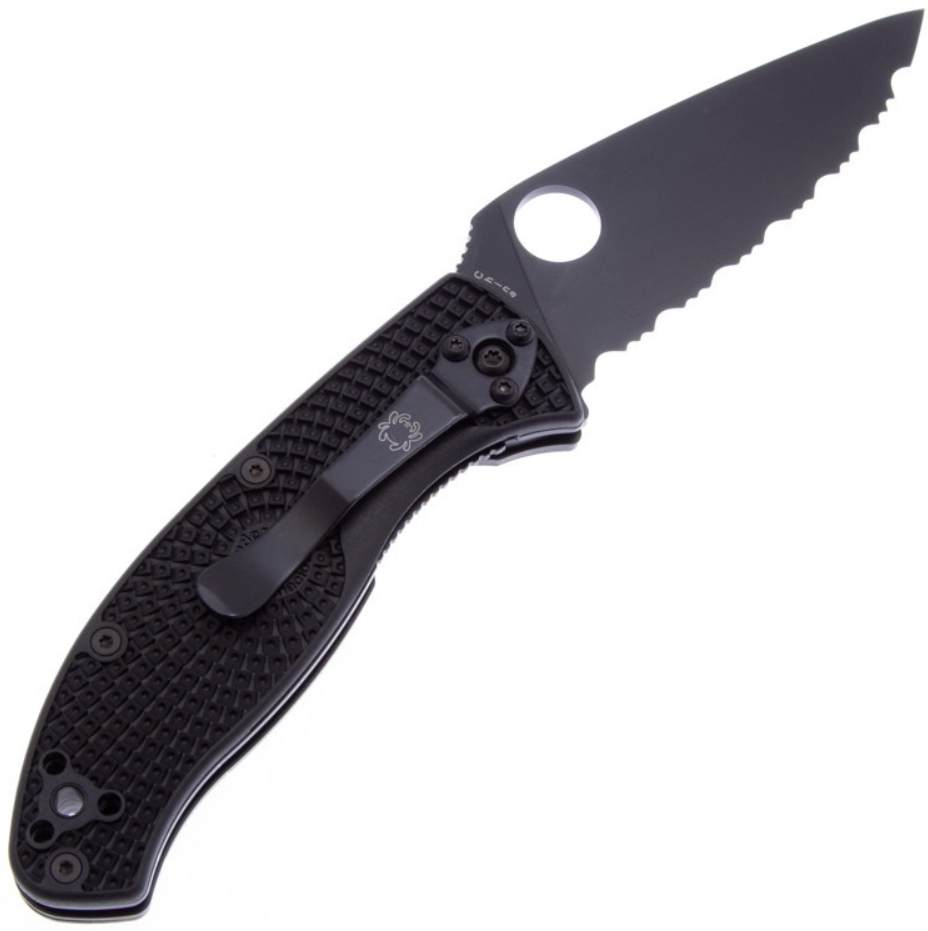 Нож Spyderco Tenacious LTW Black Serrated (122SBBK) – фото №1 Нож Spyderco Tenacious LTW Black Serrated (122SBBK) – №1