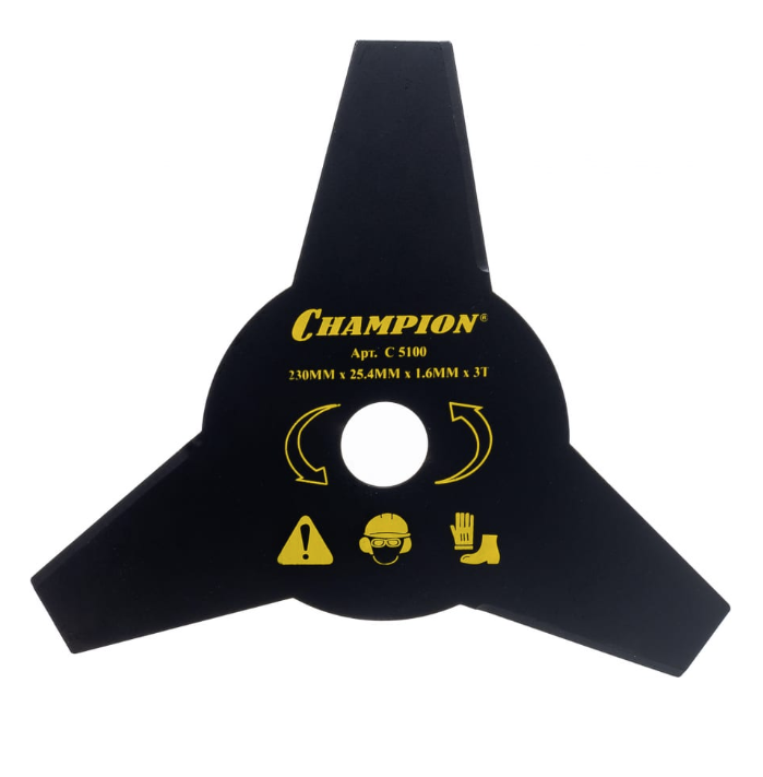 Нож для триммера Champion 230х25,4х3 мм (тип А) – фото №1 Нож для триммера Champion 230х25,4х3 мм (тип А) – №1