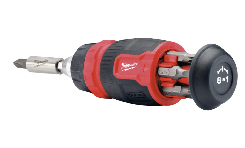 Отвертка универсальная Milwaukee 8-в-1 компактная с трещоткой – №2