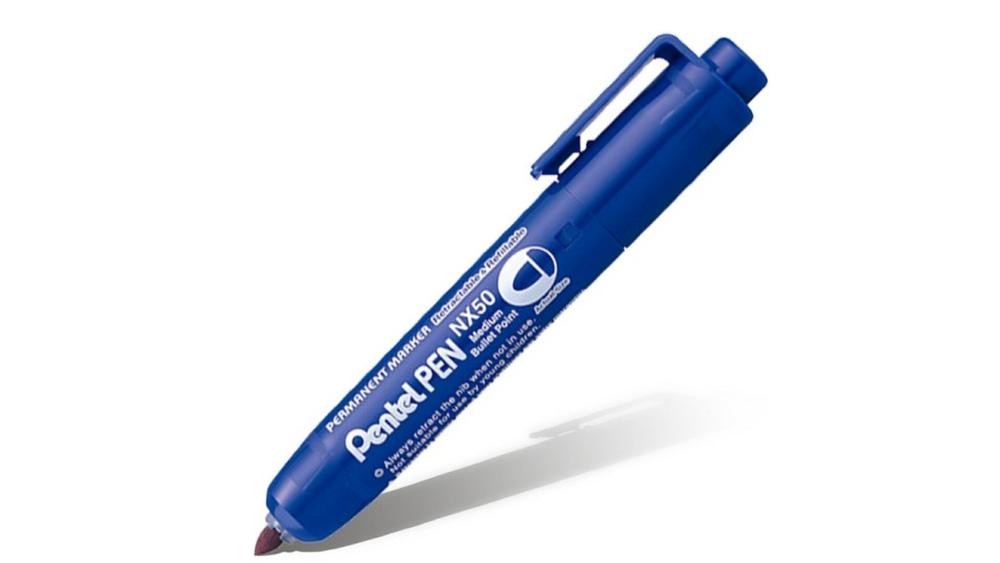 Маркер перманентный Pentel Pen 5 мм, автоматический, синий – №1