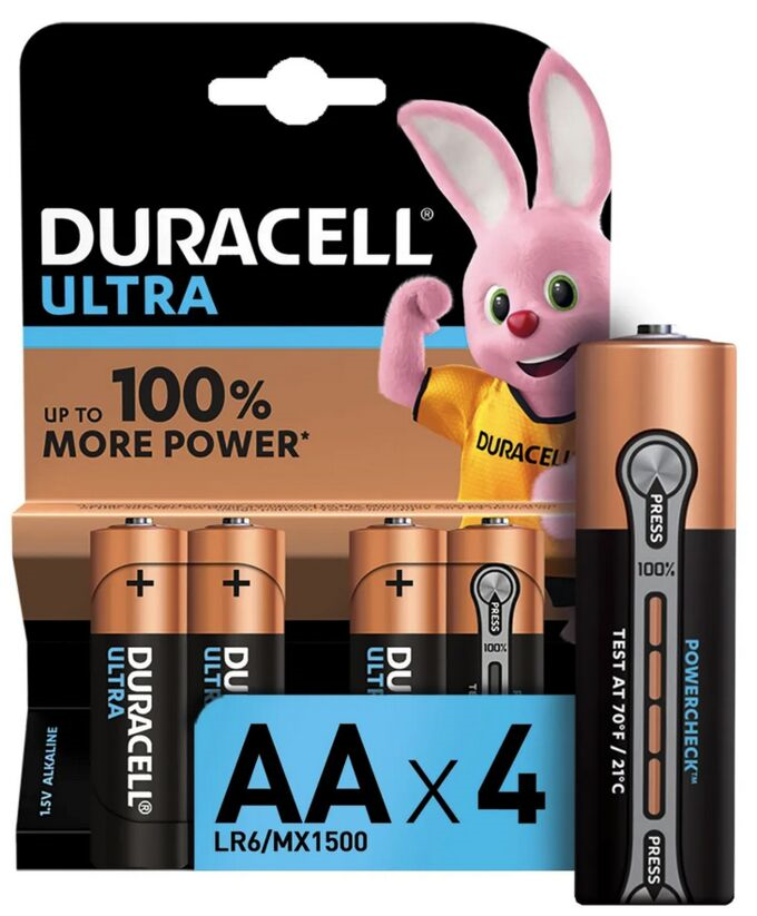 Батарейки Duracell Ultra Power AA алкалиновые (4 шт) – фото №1 Батарейки Duracell Ultra Power AA алкалиновые (4 шт) – №1