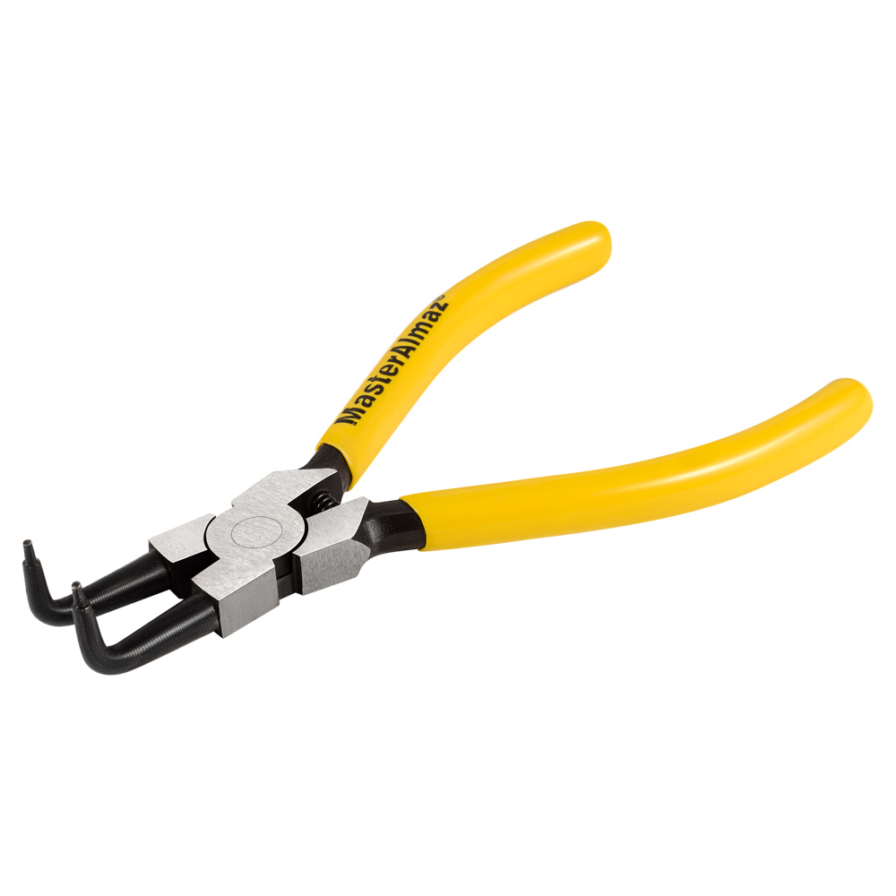 Щипцы для стопорных колец МастерАлмаз 160 мм загнутые, на сжатие – №1