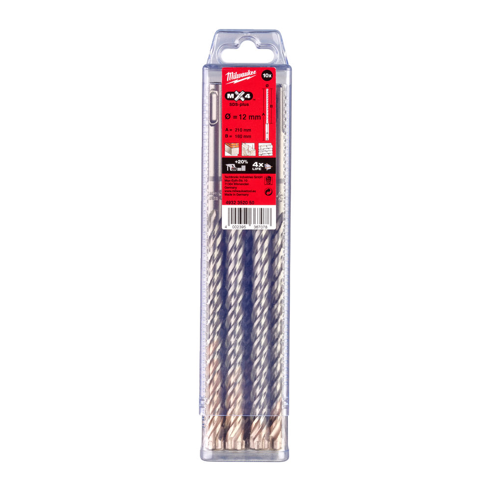 Бур крестовой SDS+ Milwaukee MX4 12х210/150 мм – фото №1 Бур крестовой SDS+ Milwaukee MX4 12х210/150 мм – №1