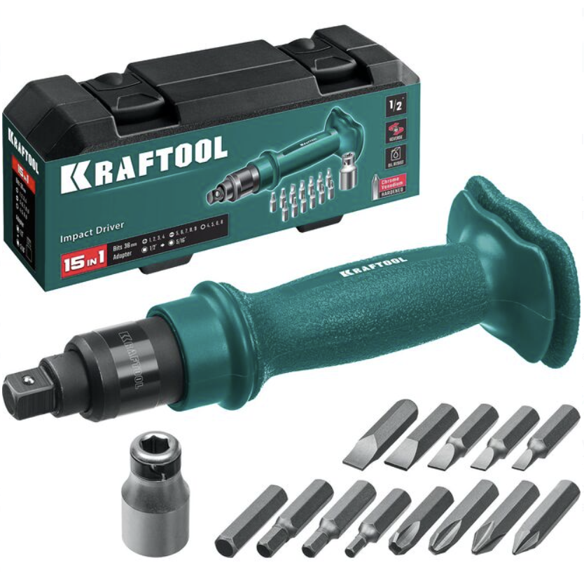 Отвертка ударная Kraftool ID-15 поворотная (15 пред) (25550) – фото №1 Отвертка ударная Kraftool ID-15 поворотная (15 пред) (25550) – №1