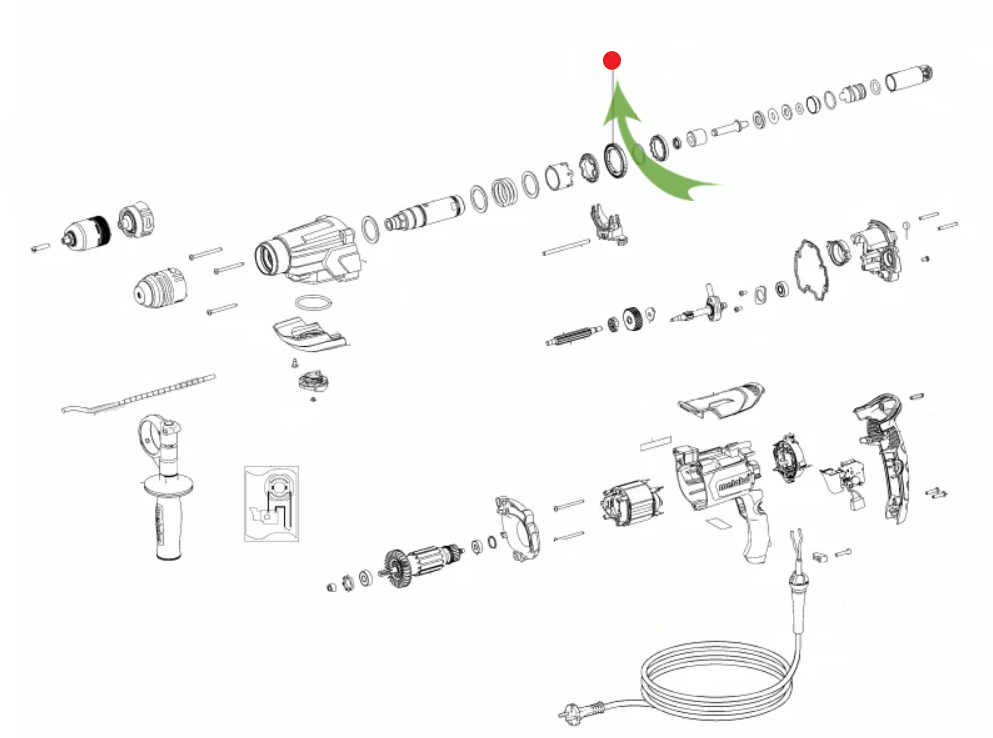 Шестерня промежуточная Metabo для перфораторов KHE 2660/ 2860 Quick – №1