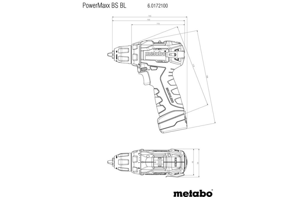 Аккумуляторная дрель-шуруповерт Metabo PowerMaxx BS BL (2x2,0 Ач) – №1