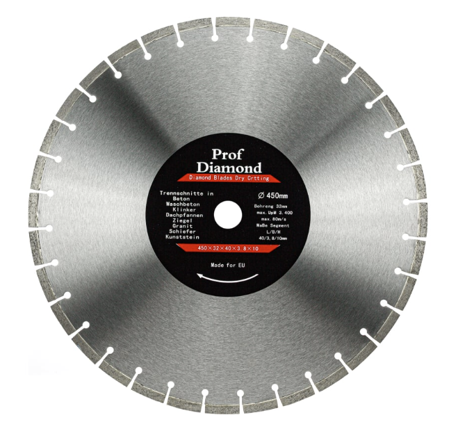 Диск алмазный Prof Diamond 450х3,8х32 мм сегментный – фото №1 Диск алмазный Prof Diamond 450х3,8х32 мм сегментный – №1