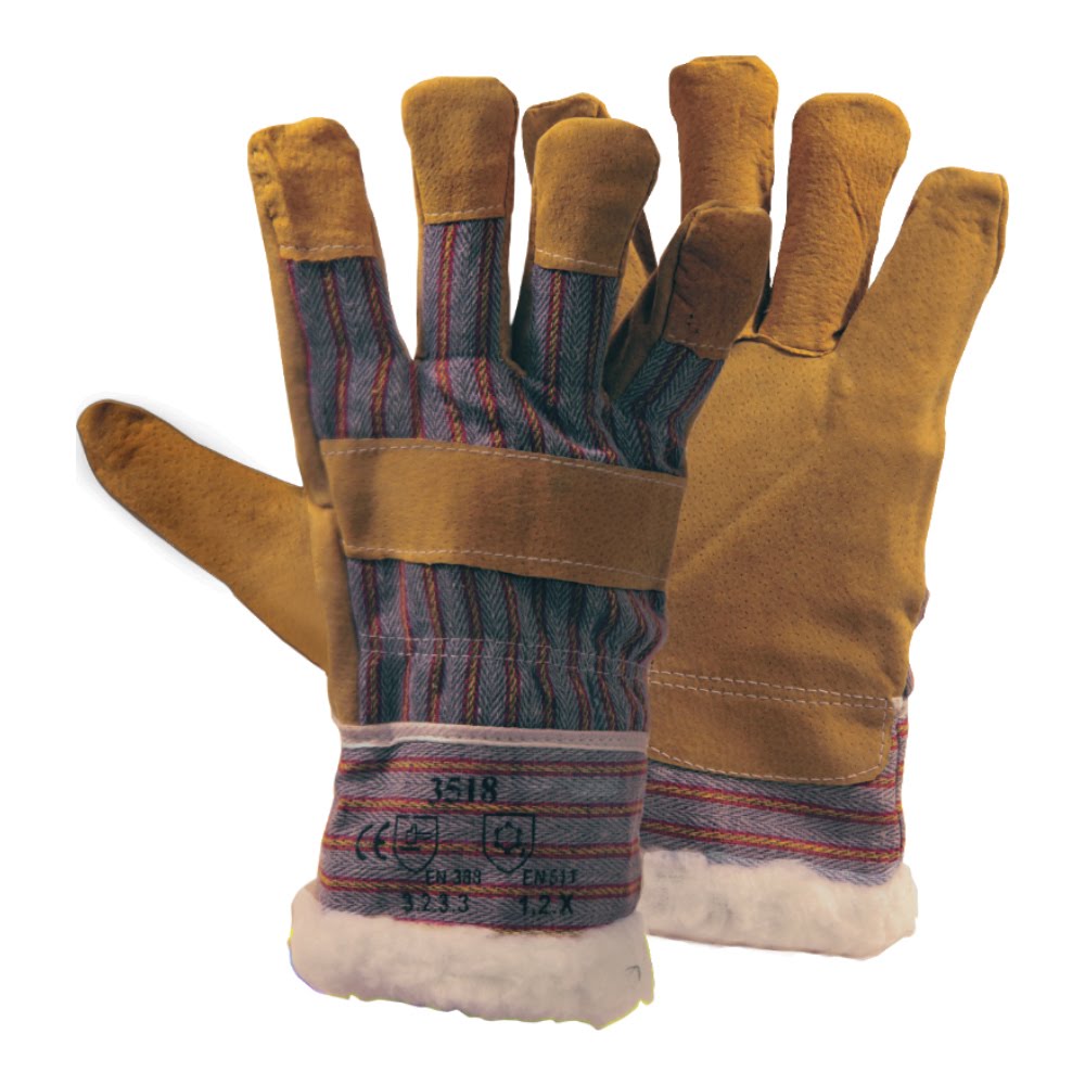 Перчатки спилковые ЛидерТекс комбинированные утепленные – №1