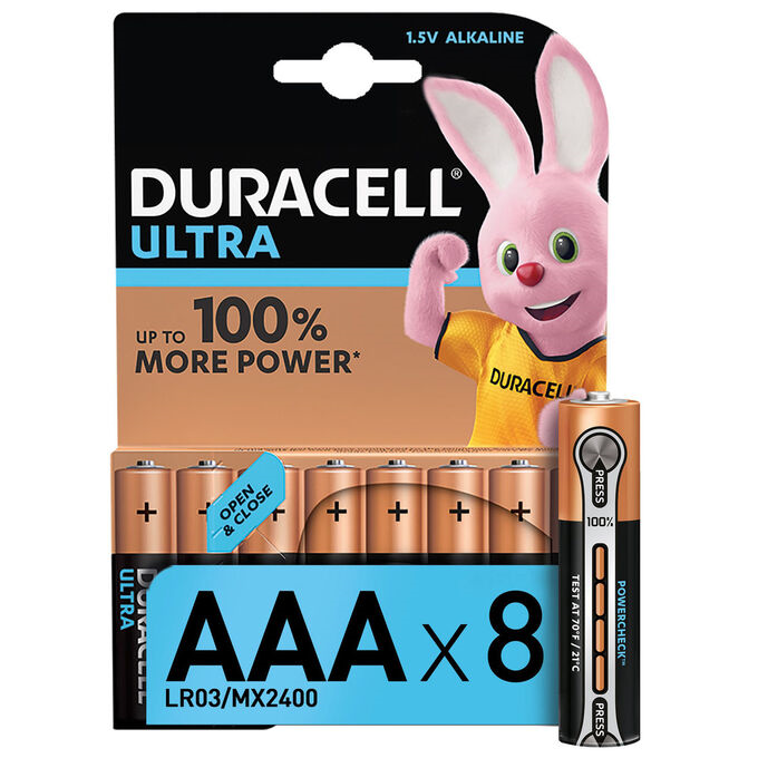 Батарейки Duracell Ultra Power AAA алкалиновые (8 шт) – №1