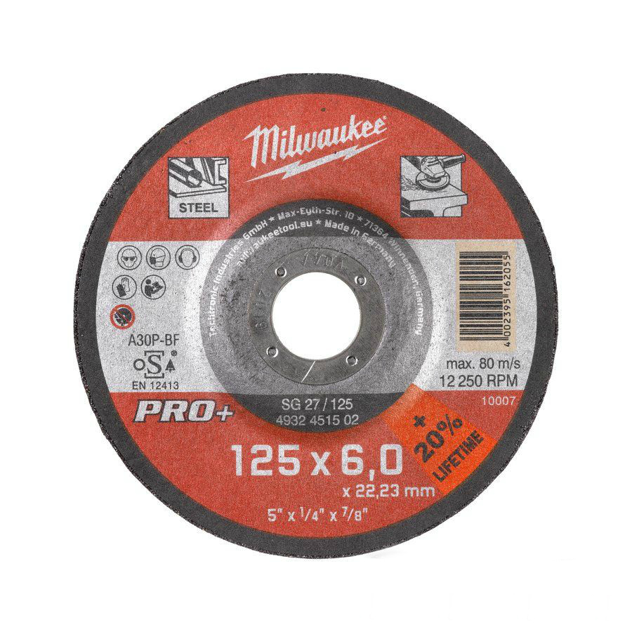 Диск шлифовальный по металлу Milwaukee 125х6х22,2 мм – фото №1 Диск шлифовальный по металлу Milwaukee 125х6х22,2 мм – №1