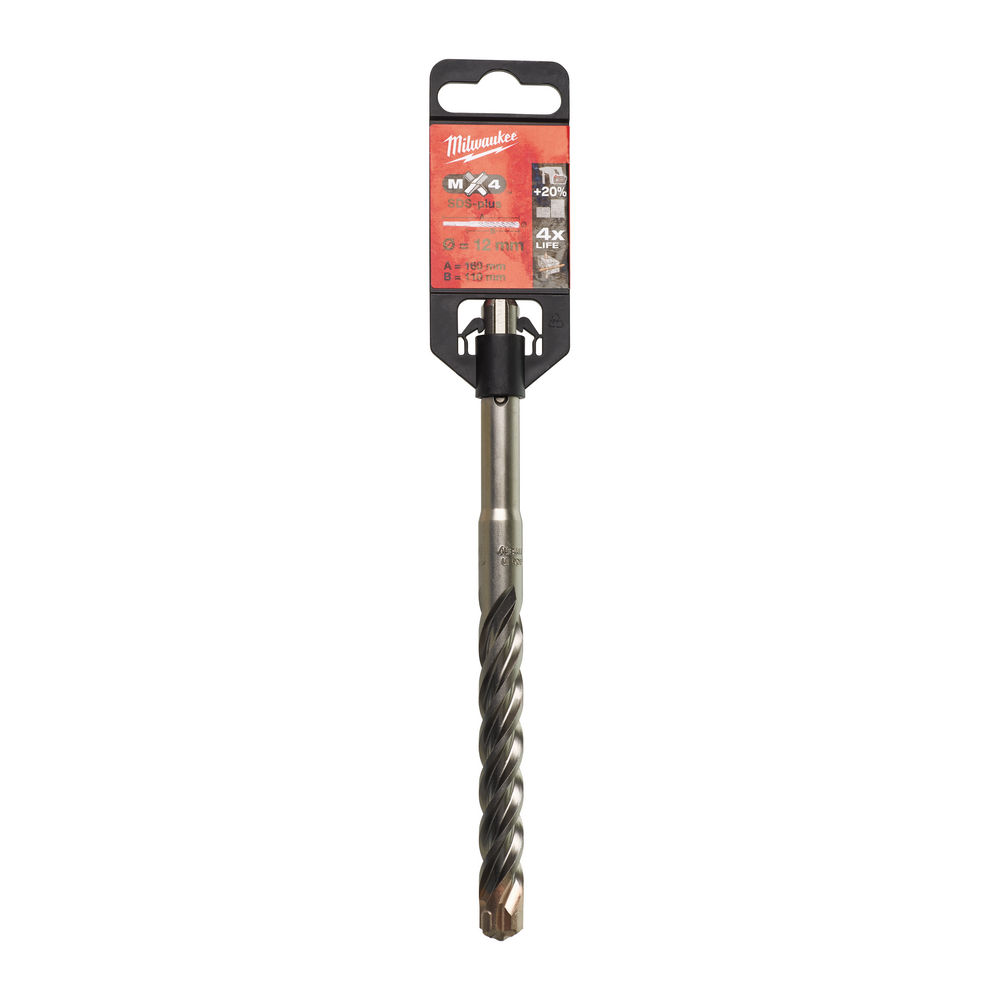 Бур крестовой SDS+ Milwaukee MX4 12х160/100 мм – фото №1 Бур крестовой SDS+ Milwaukee MX4 12х160/100 мм – №1