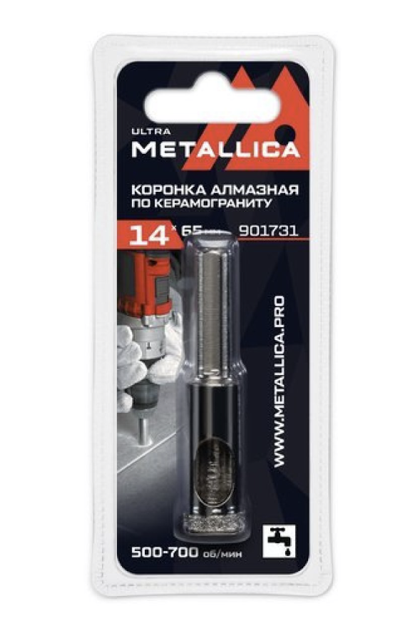 Коронка алмазная Metallica Ultra 14x65 мм #60 по керамограниту, плитке – №1